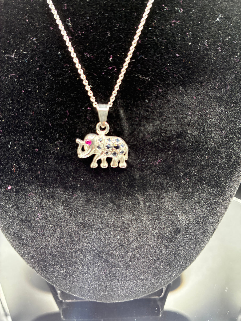 Sapphire and Ruby Elephant Pendant