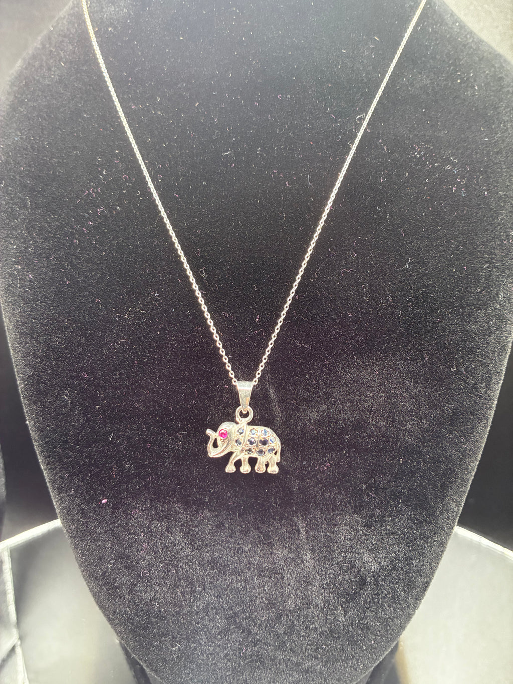 Sapphire and Ruby Elephant Pendant