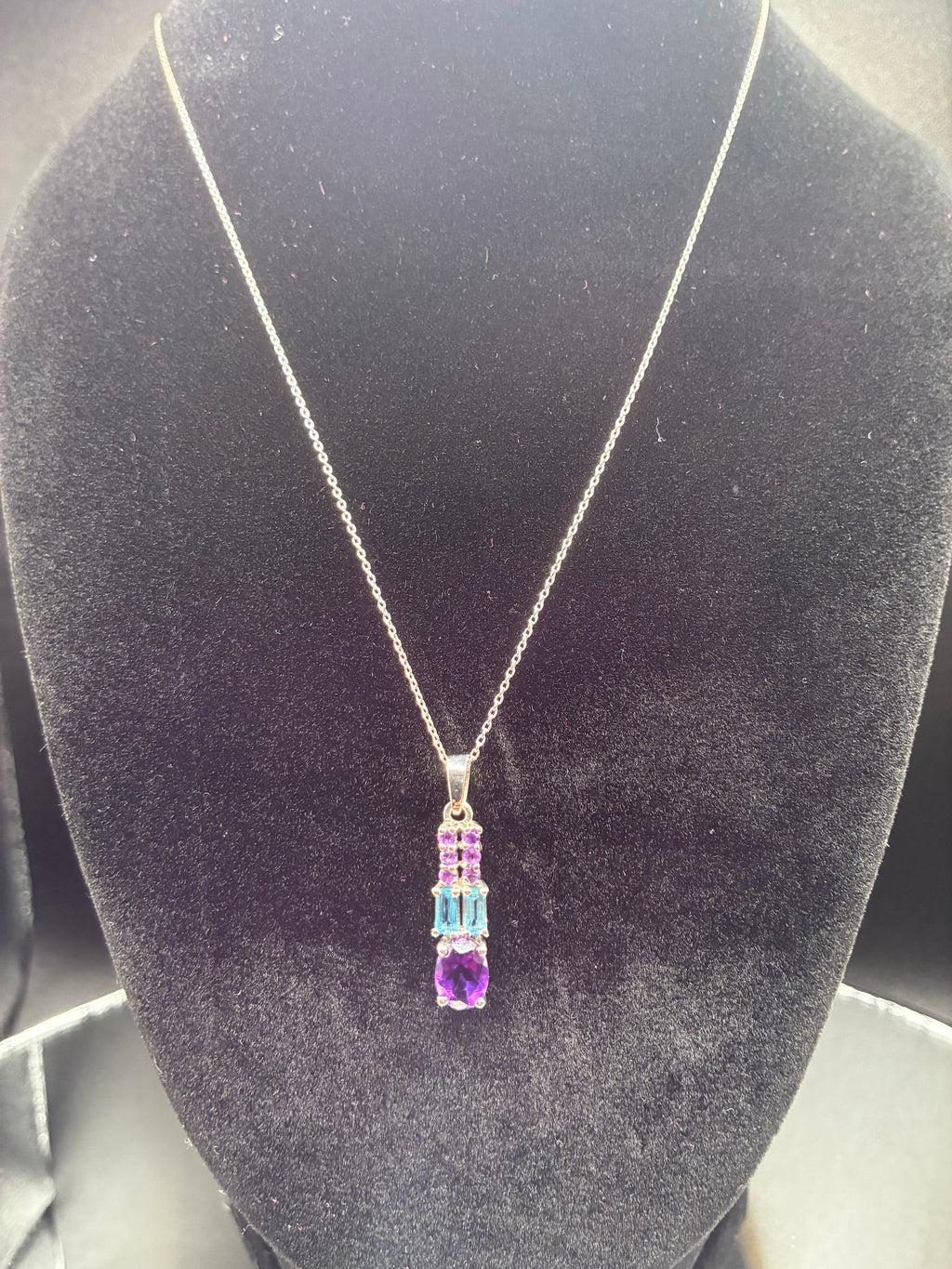 Amethyst & Blue Topaz Pendant