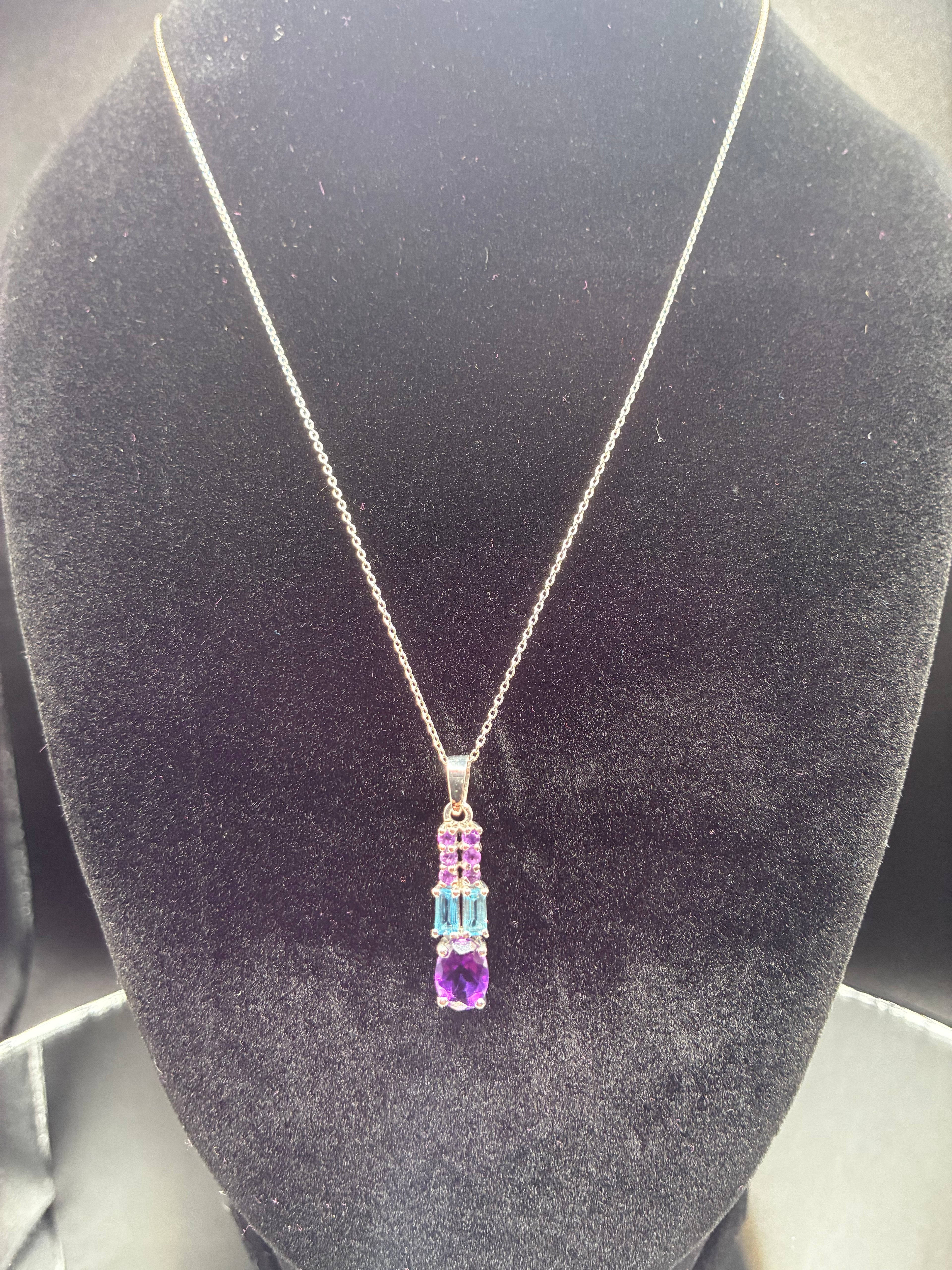 Amethyst & Blue Topaz Pendant