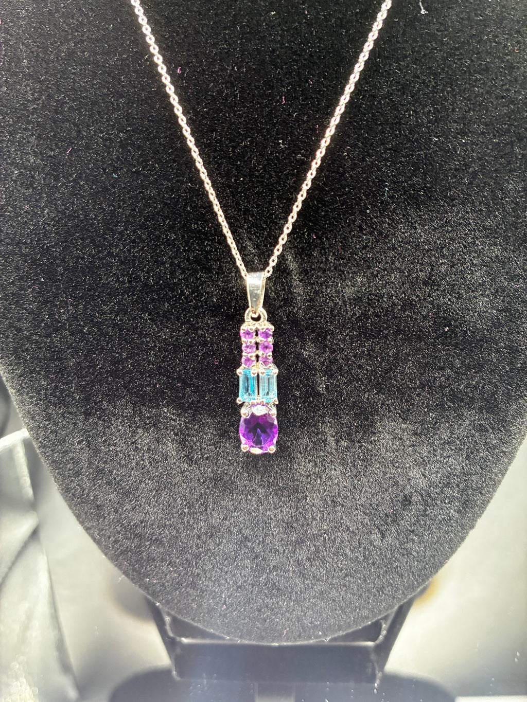 Amethyst & Blue Topaz Pendant