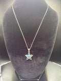 Blue Topaz Flower/Star Pendant