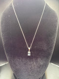 Emerald Cut Aquamarine Pendant
