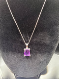 Amethyst Emerald Cut Pendant