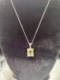 Green Amethyst Emerald Cut Pendant