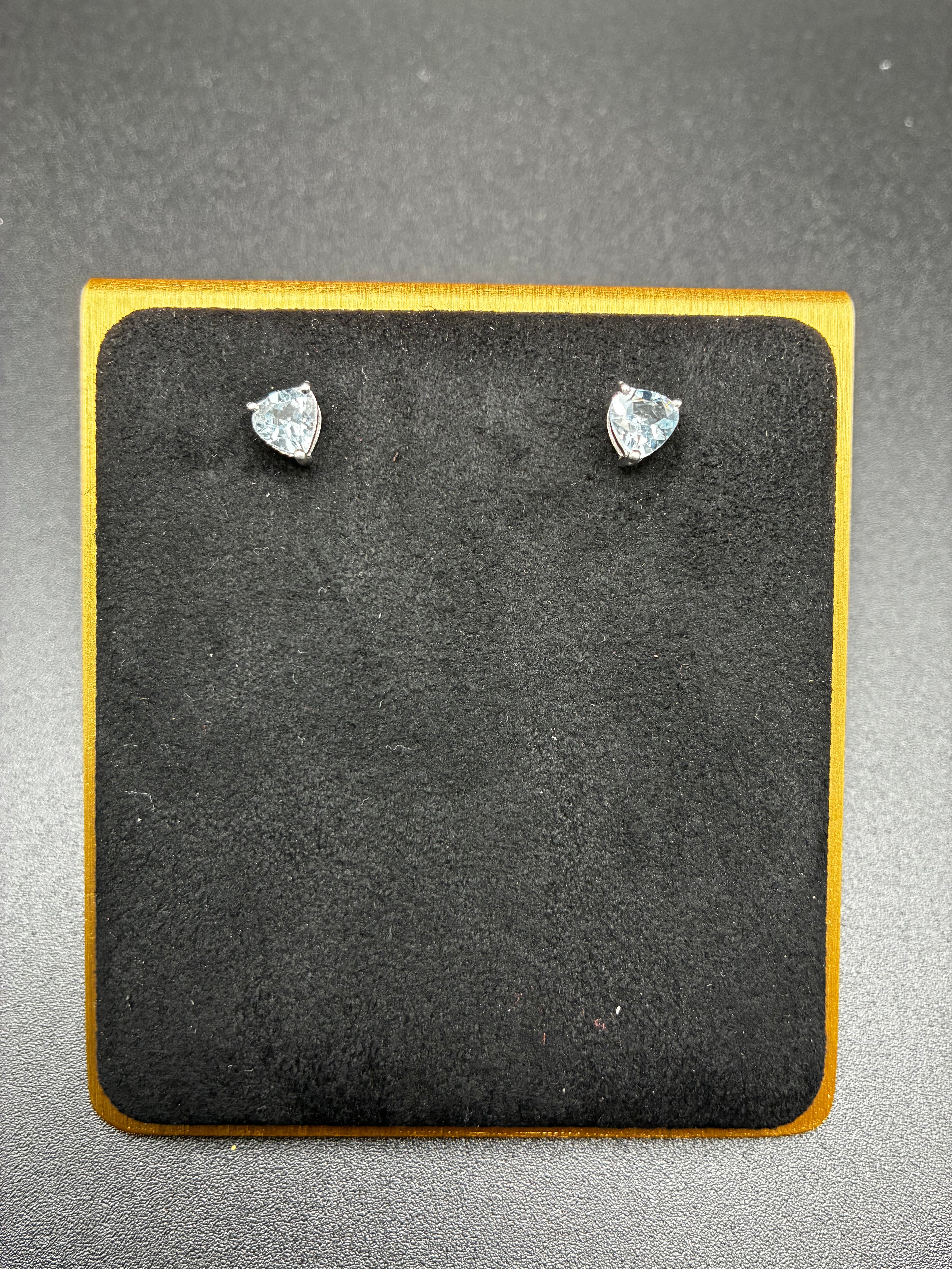 Heart Shaped Aquamarine Earrings