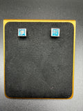 Table Cut Bezel Set Earrings