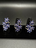 Tanzanite and Diamond Flower Ring