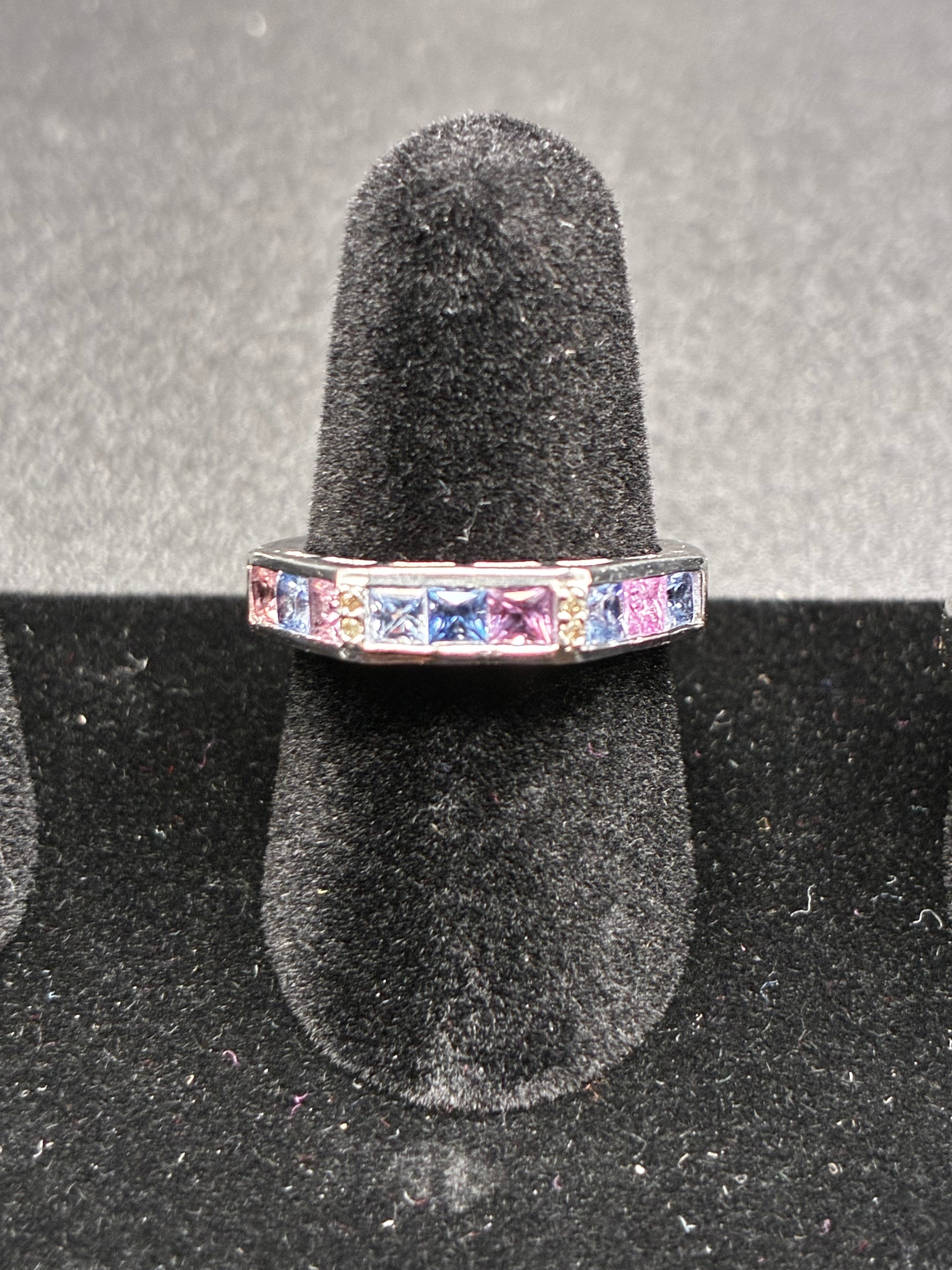 Purple Sapphire Ring with Diamond Accents