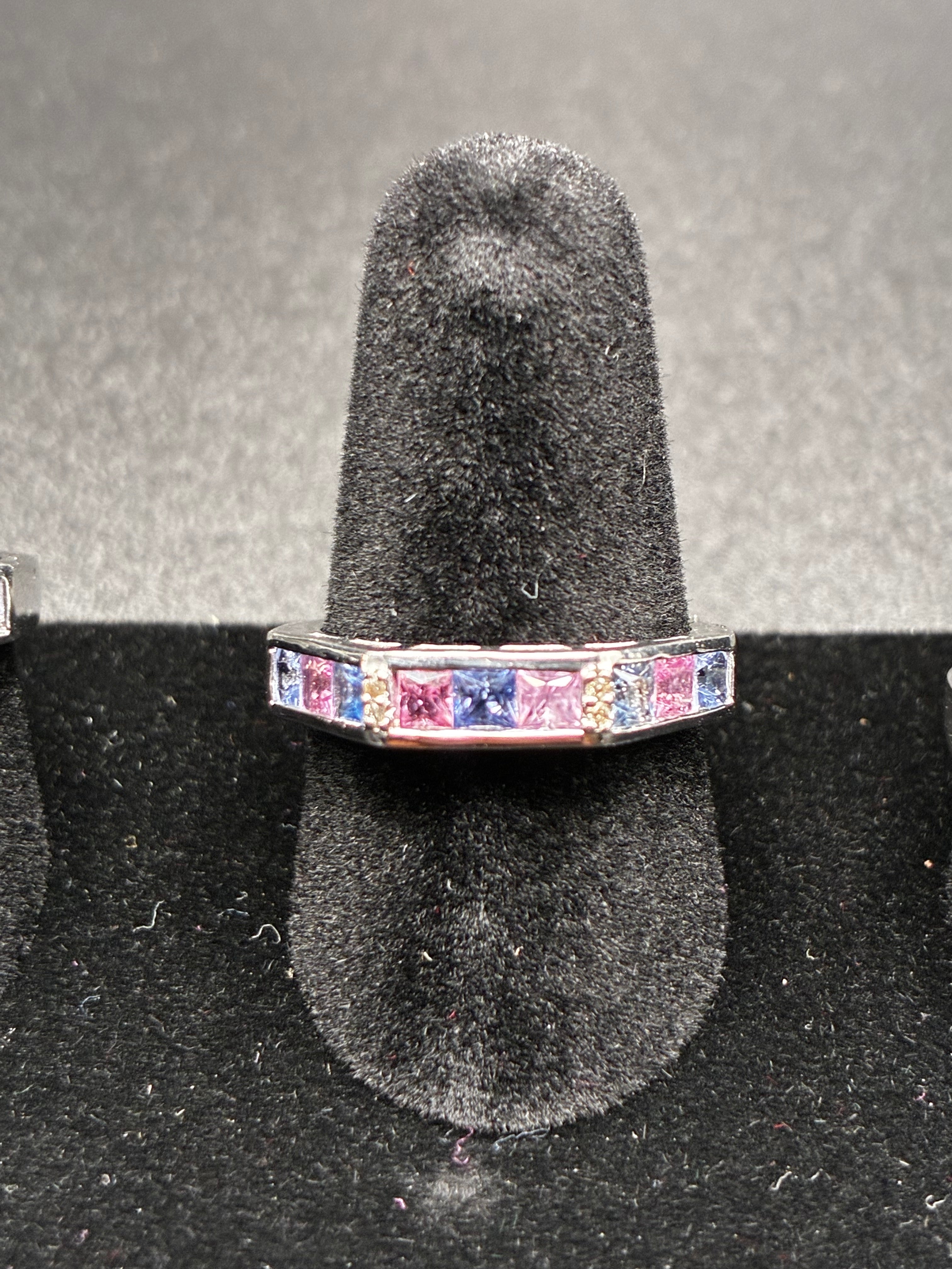 Purple Sapphire Ring with Diamond Accents