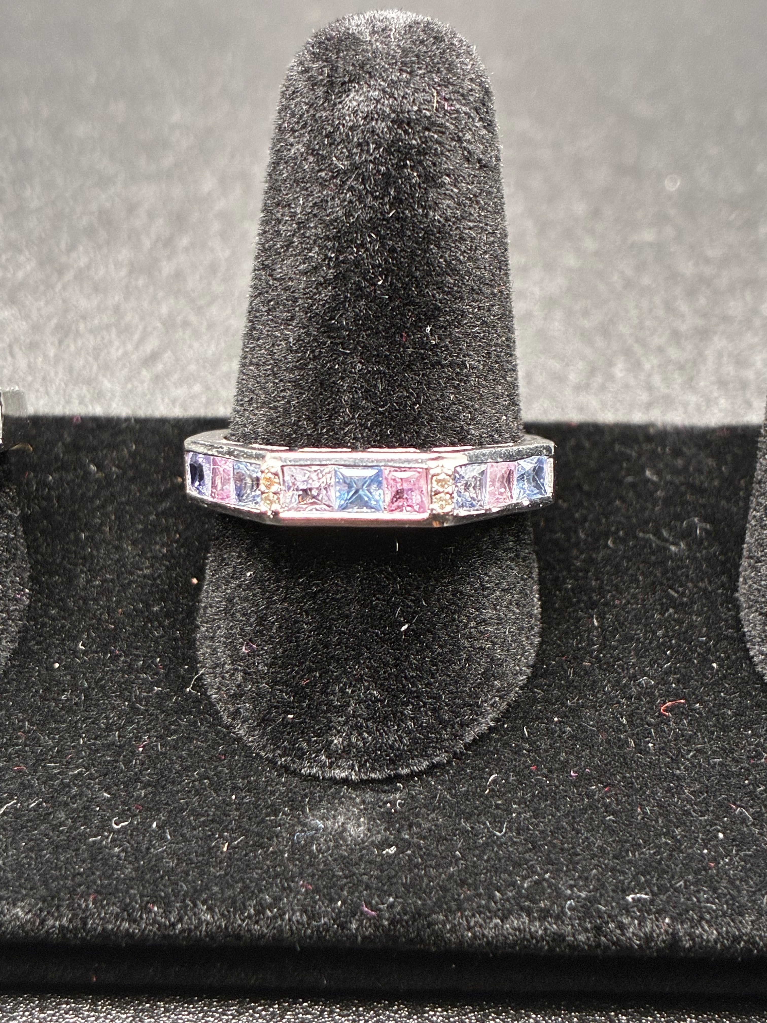 Purple Sapphire Ring with Diamond Accents