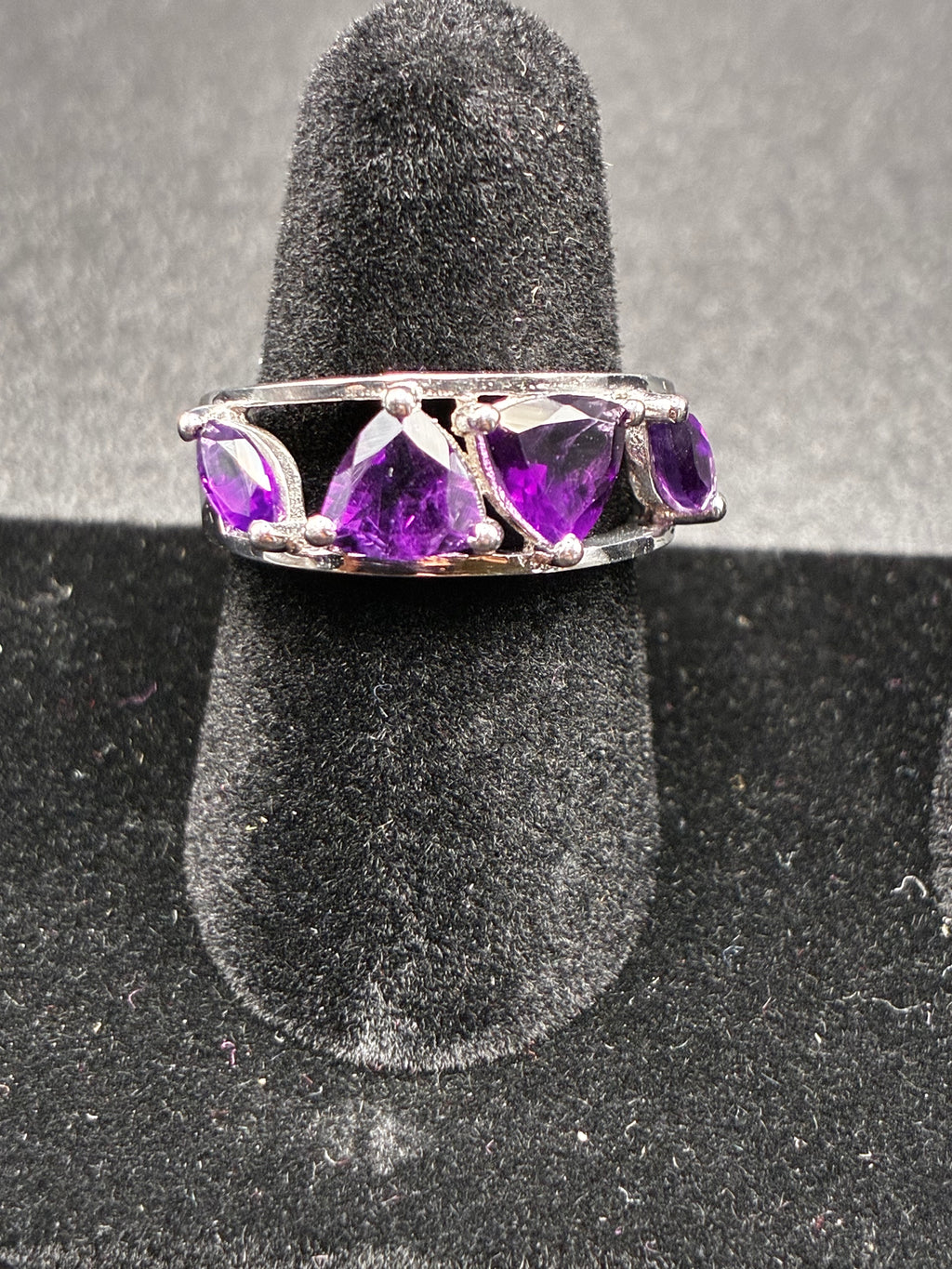 Trilliant & Marquise Cut Amethyst Ring
