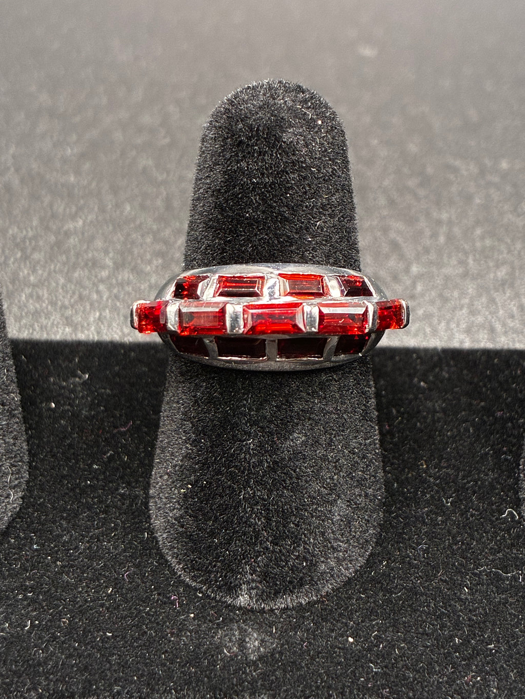 Baguette Cut Garnet Ring