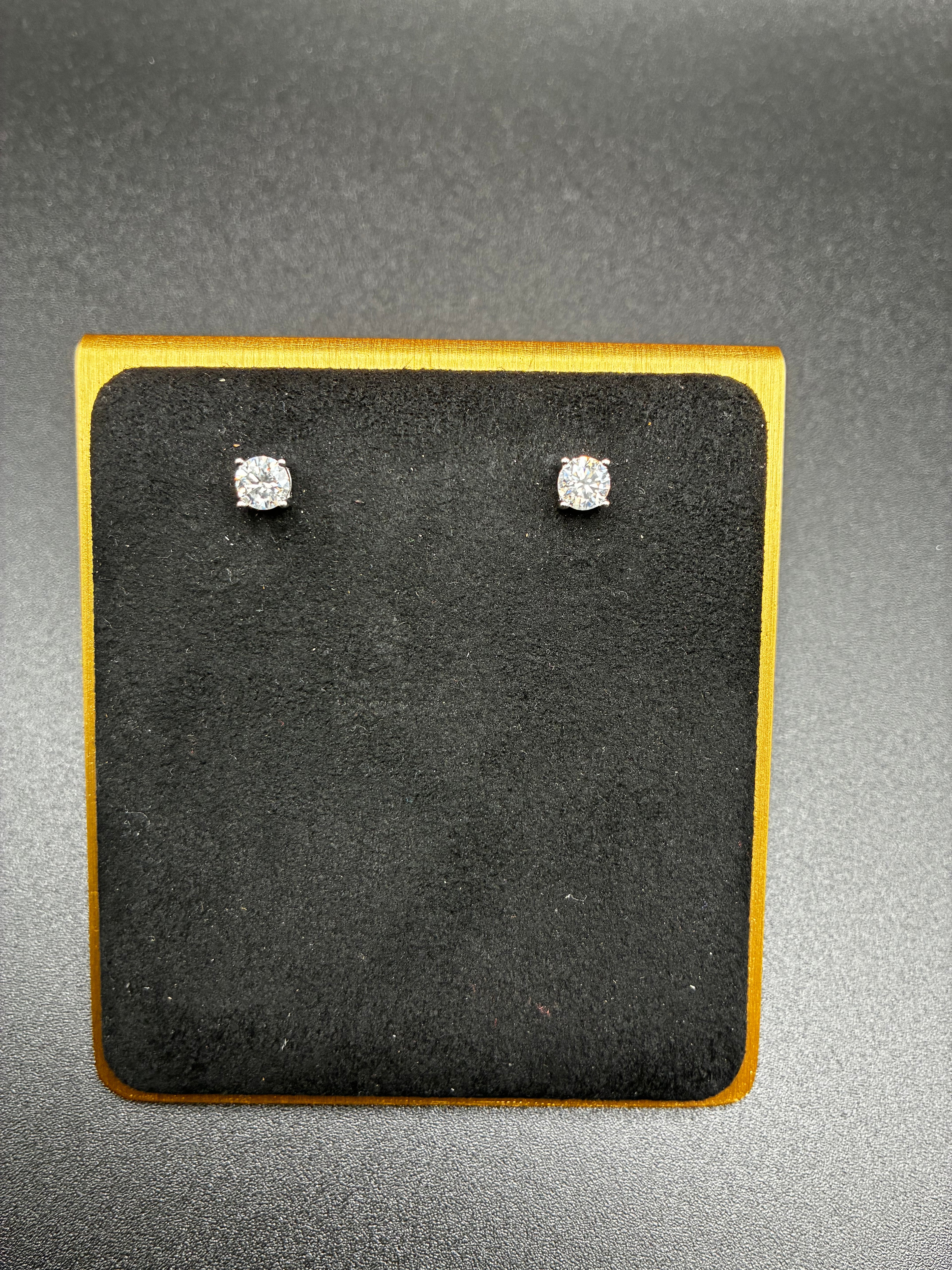 1.00 ct. Moissanite Screw Back Round Earrings