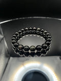 8mm Rainbow Cat Eye Obsidian Bracelet