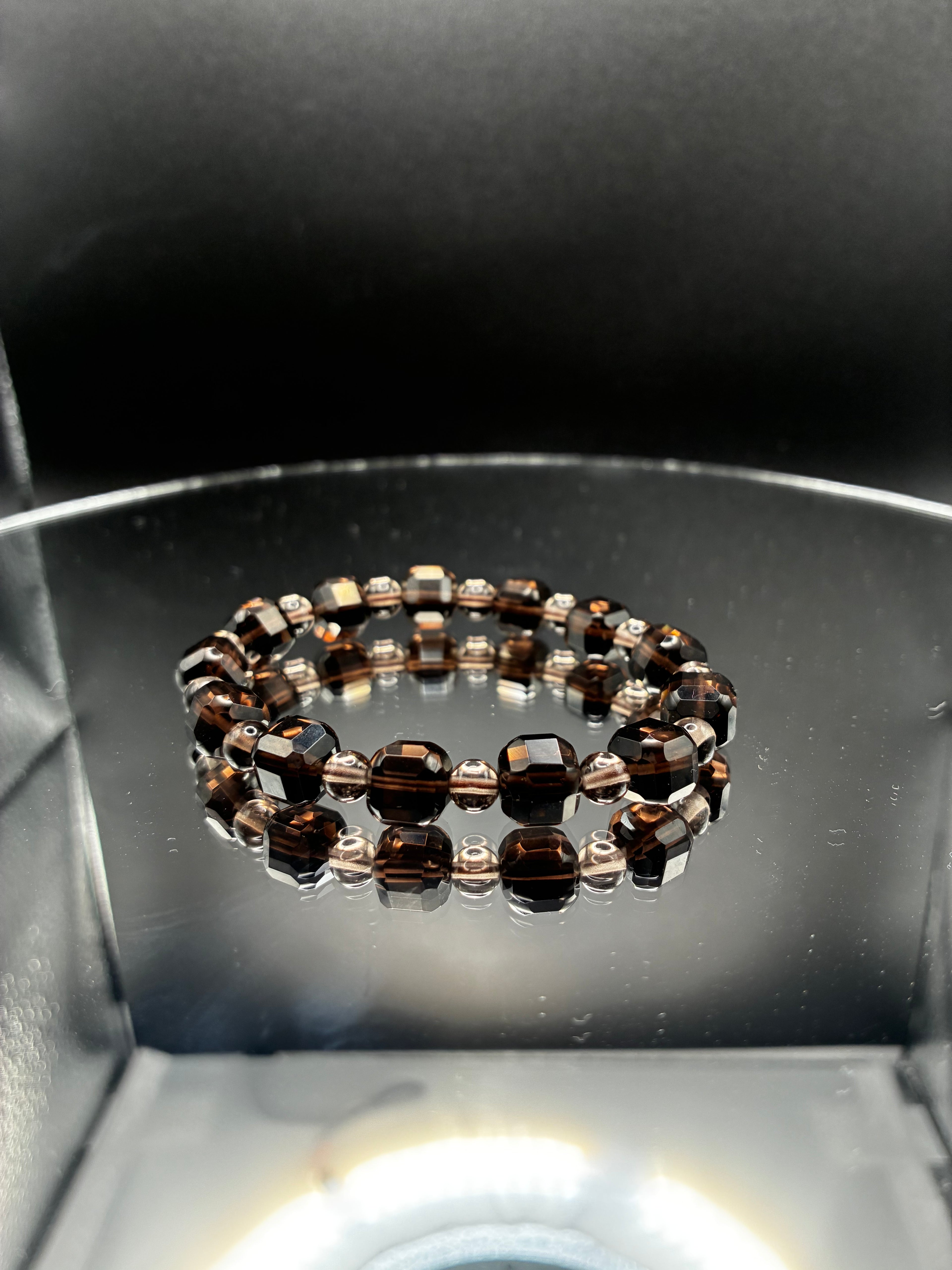 Ice Obsidian Cube Beads Bracelet
