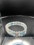 6.5mm Morganite & Aquamarine Bracelet