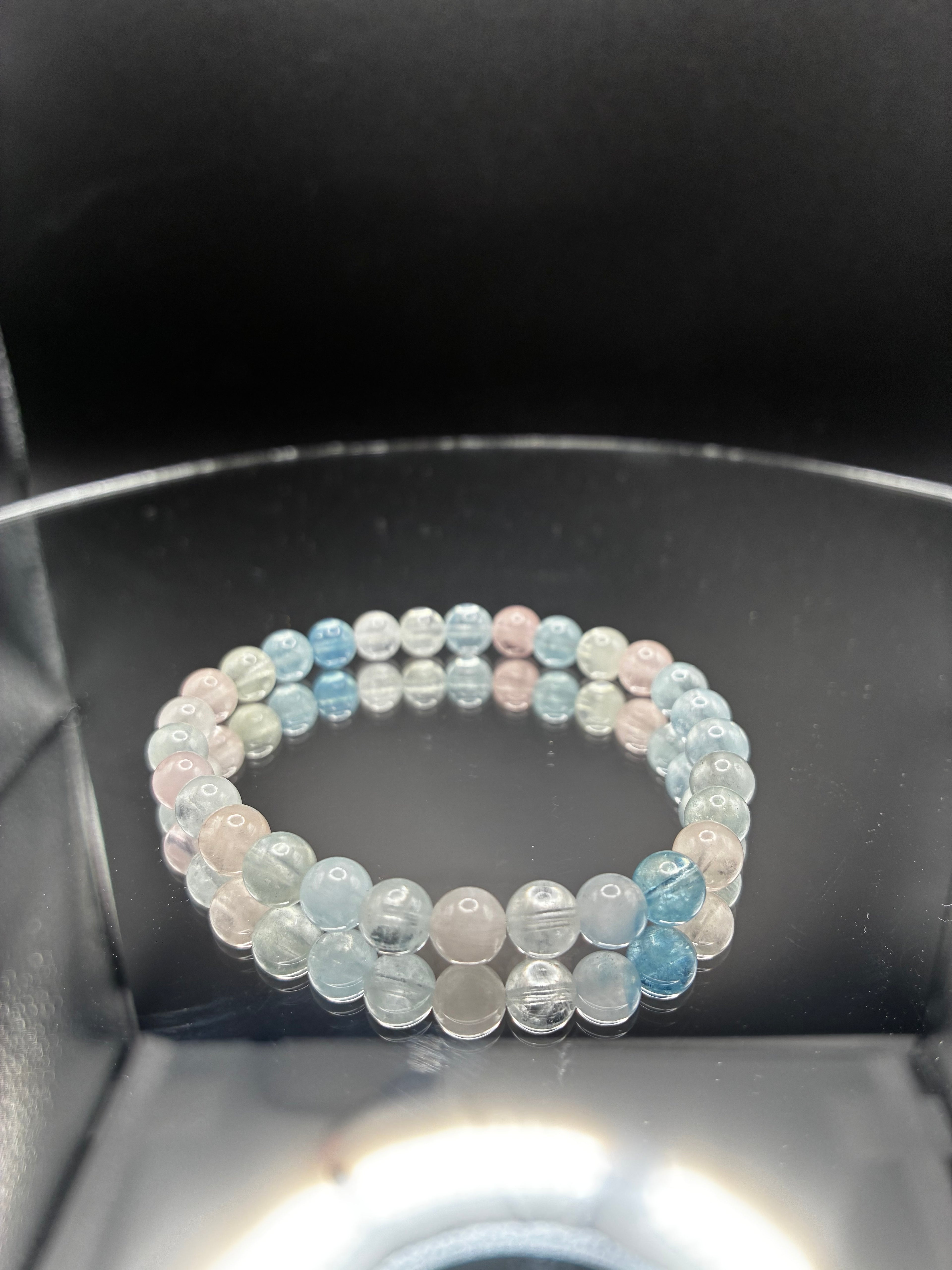 6.5mm Morganite & Aquamarine Bracelet